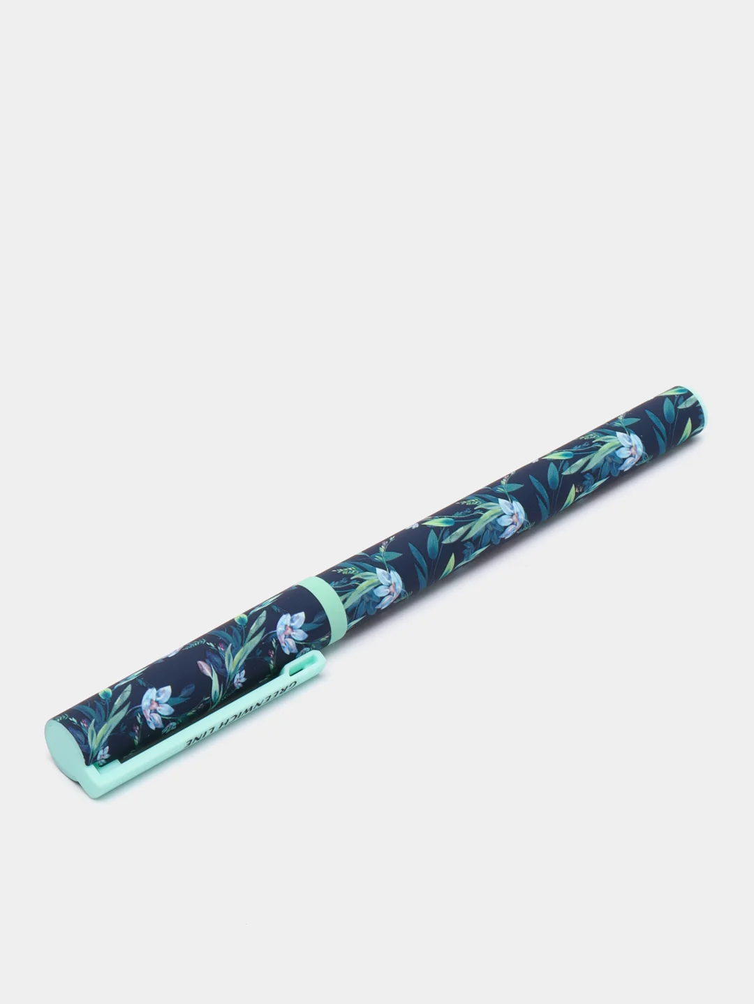Зеленый ручка шариковая Greenwich Line "Blue flowers", синяя, 0,7 мм