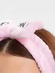 Розовый косметическая повязка на голову OMG / повязка бант/ повязка плюшевая / повязка впитывающая