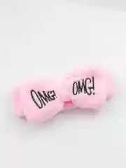 Розовый косметическая повязка на голову OMG / повязка бант/ повязка плюшевая / повязка впитывающая