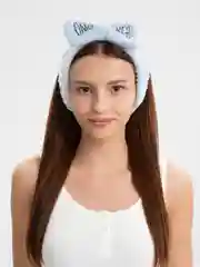 Голубой косметическая повязка на голову OMG / повязка бант/ повязка плюшевая / повязка впитывающая