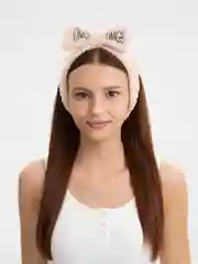 Бежевый косметическая повязка на голову OMG / повязка бант/ повязка плюшевая / повязка впитывающая