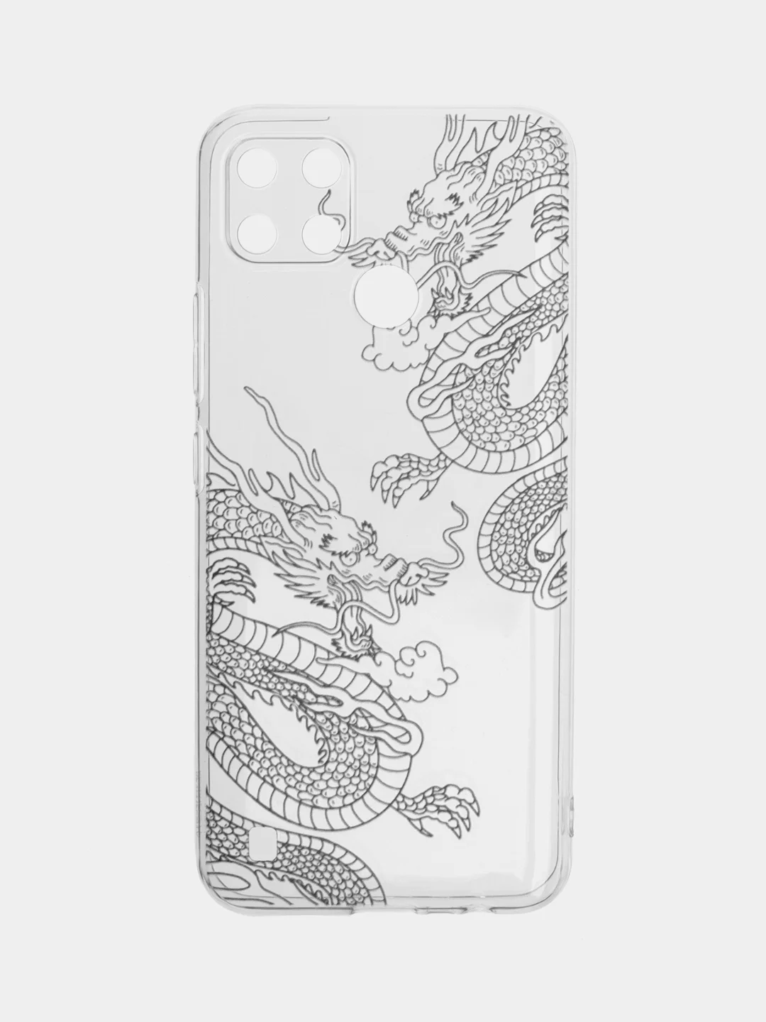 Пудровый силиконовый чехол на Oppo Realme C21Y/C25Y / Оппо Реалми C21Y/C25Y прозрачный, с рисунком