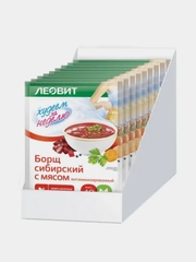 Борщ сибирский с мясом витаминизированный, Леовит, Худеем за неделю,Упаковка 20шт по 16 г