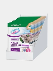 Каша овсяная "Черника" с витаминами Леовит "Худеем за неделю", упаковка 10 штук по 40 г