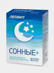 БАД для улучшения сна Леовит "Сонные+", 30 таблеток по 0,55 г