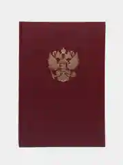 Книга учета 96 листов клетка, твердая, офсет, герб, А4, Brauberg, бордовая, 130276