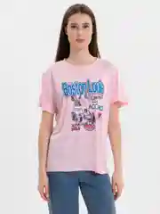 Розовый футболка женская, свободного кроя