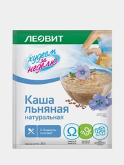Каша натуральная льняная, Леовит, Худеем за неделю, Упаковка 15шт по 30 г