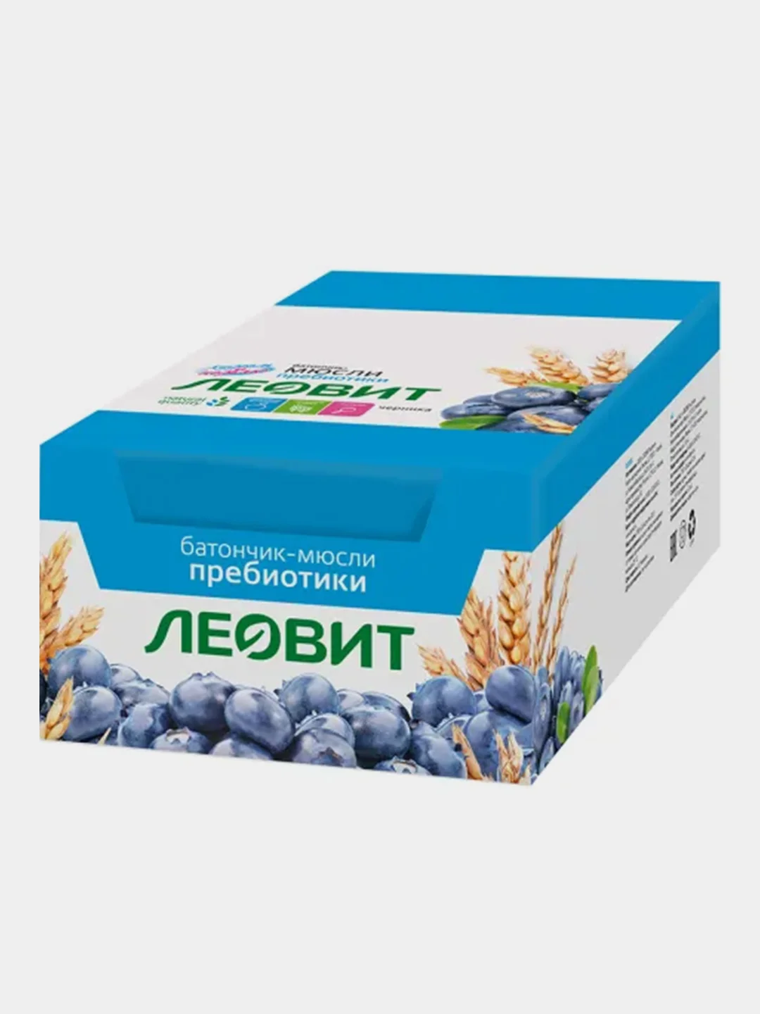 Батончик-мюсли с черникой и лютеином ЛЕОВИТ,упаковка 26 шт по 30 г