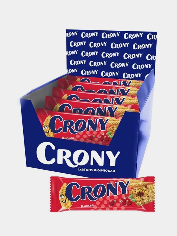 Батончик-мюсли Клюква, CRONY от Леовит, Упаковка 12шт по 50 г