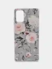 Кораллово-розовый чехол на Samsung Galaxy A71 4G / Самсунг А71 4G прозрачный, с рисунком, защита камеры