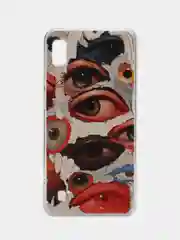 Кремовый силиконовый чехол на Samsung Galaxy A10 / Самсунг А10 прозрачный с рисунком, защита камеры