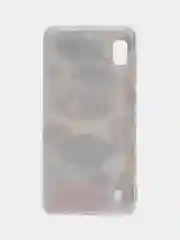 Кремовый силиконовый чехол на Samsung Galaxy A10 / Самсунг А10 прозрачный с рисунком, защита камеры