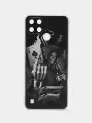 Оливковый силиконовый чехол на Oppo Realme C21Y/C25Y / Оппо Реалми C21Y/C25Y прозрачный, с рисунком
