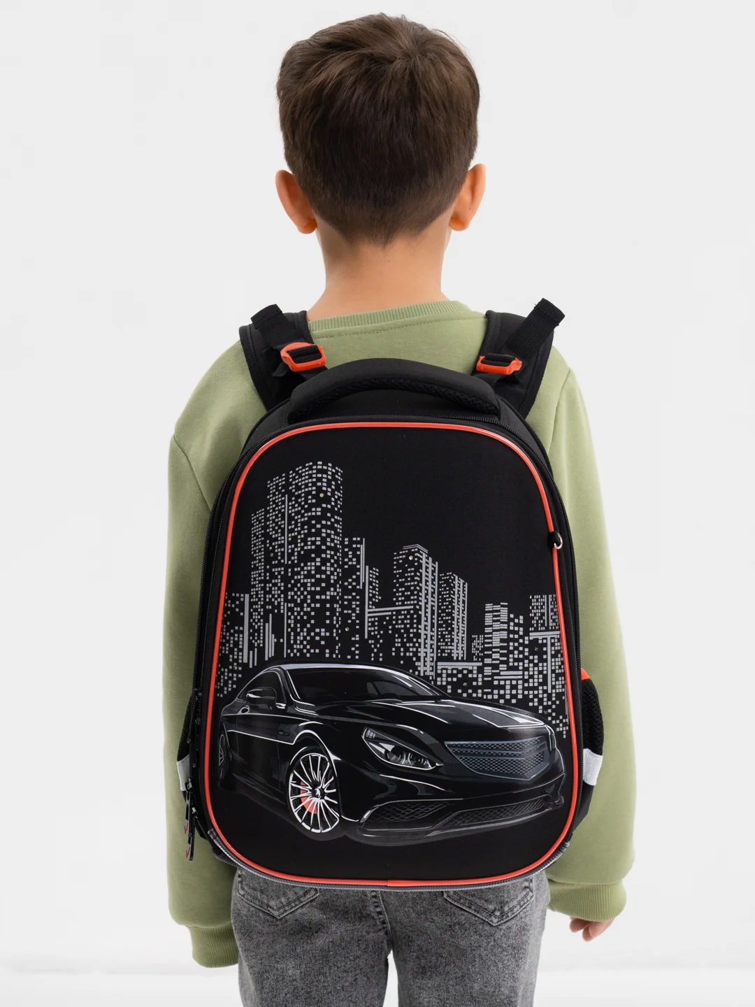 Рюкзак школьный для мальчика Brauberg Premium, 2 отделения, с брелком, City car, 271356