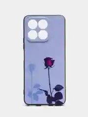 Серебряный силиконовый чехол для HONOR X8a (Хонор Х8А), с принтом, с рисунком