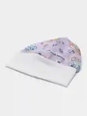 Фиолетовый шапочка для новорожденного на широкой резинке, фланель, 100% хлопок