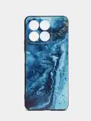 Тёмно-бирюзовый силиконовый чехол для HONOR X8a (Хонор Х8А), с принтом, с рисунком