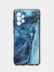 Тёмно-бирюзовый силиконовый чехол для Samsung Galaxy A52 / A52S, с принтом, с рисунком, Самсунг А52 А52С