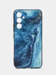 Тёмно-бирюзовый силиконовый чехол для Samsung Galaxy A54 (Самсунг Галакси А54), с принтом, с рисунком