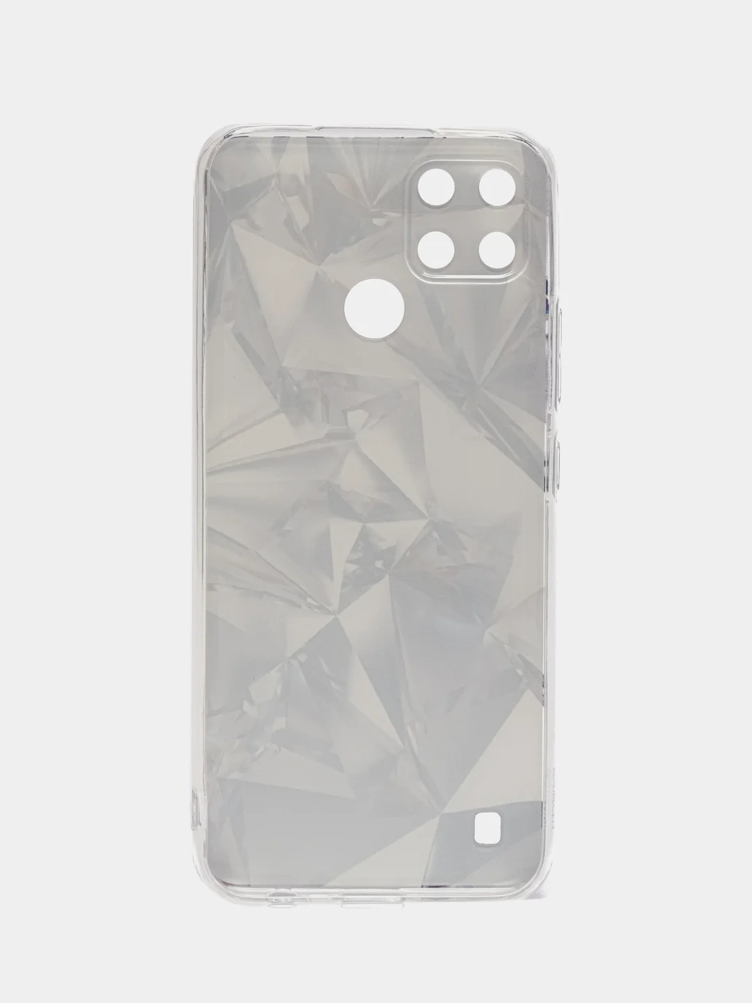 Серый металлик силиконовый чехол на Oppo Realme C21Y/C25Y / Оппо Реалми C21Y/C25Y прозрачный, с рисунком