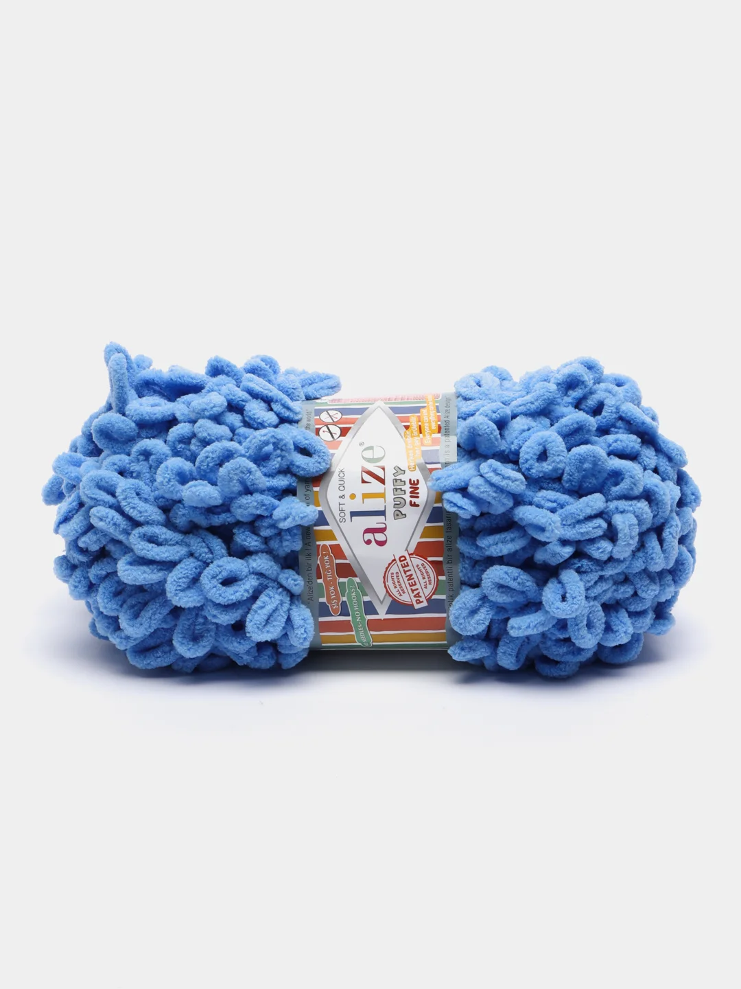 Белый пряжа Puffy Fine Alize 14 м, 100 гр