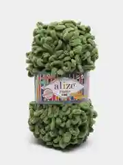 Зелёный хаки пряжа Puffy Fine Alize 14 м, 100 гр