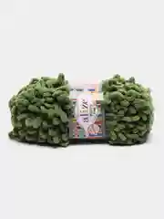 Зелёный хаки пряжа Puffy Fine Alize 14 м, 100 гр
