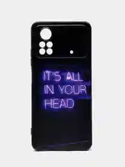 Серый силиконовый чехол для POCO X4 Pro 5G, с принтом, с рисунком (Поко Х4 Про 5г)