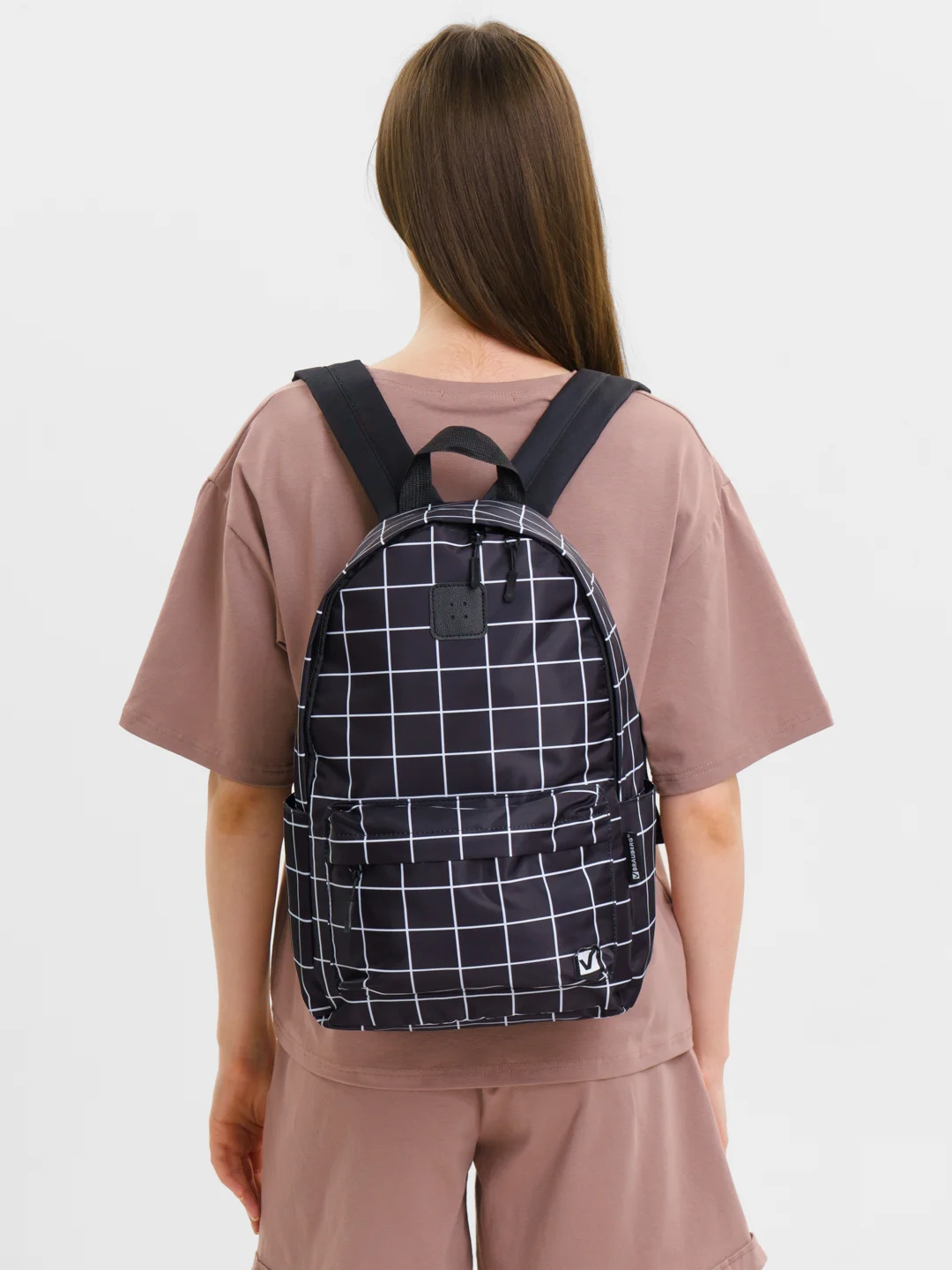 Рюкзак школьный, для девочки-подростка, Brauberg Positive, карман-антивор, Checkered