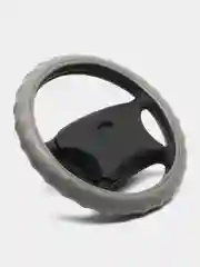 Серый металлик чехол - оплетка на руль автомобиля из экокожи