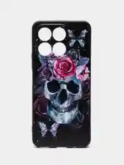 Тёмно-бордовый силиконовый чехол для HONOR X8a (Хонор Х8А), с принтом, с рисунком