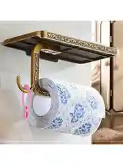 Бронзовый держатель для туалетной бумаги, с полочкой для телефона, цвет бронза или белый, золото