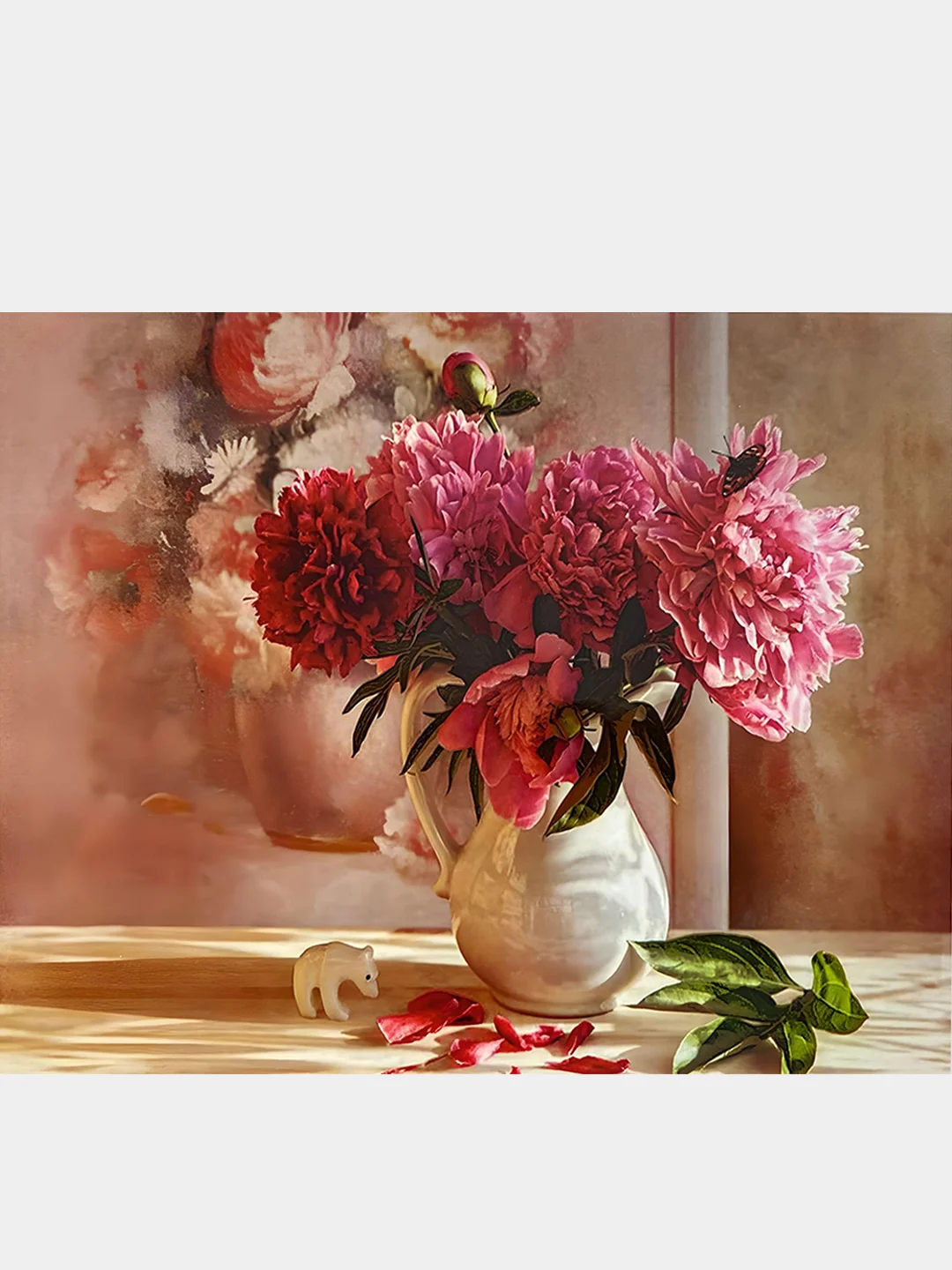 Кораллово-розовый алмазная мозаика на подрамнике 40*50, полная выкладка