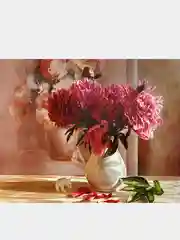 Кораллово-розовый алмазная мозаика на подрамнике 40*50, полная выкладка