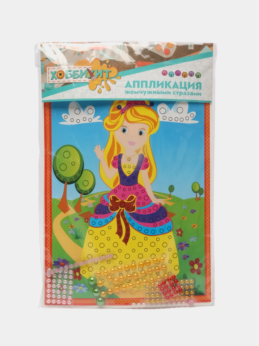 Аппликация жемчужными стразами, 33*22 см