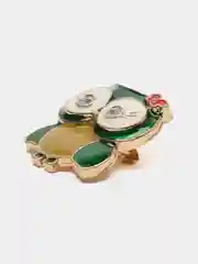 Лесной зеленый брошь "Совушка"