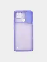 Чехол для Realme C21 (Реалми С21) со шторкой для защиты камеры, прозрачный, матовый