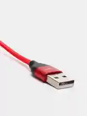 Красный usb кабель Charget магнитный для заряда смартфона 2.4 А+коннектор micro, type c, lightning