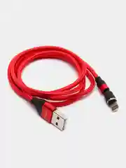 Красный usb кабель Charget магнитный для заряда смартфона 2.4 А+коннектор micro, type c, lightning