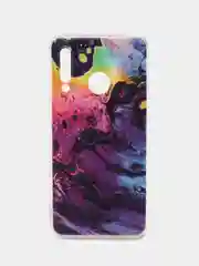 Пурпурный чехол на Huawei P30 Lite/Honor 20S/20 Lite 2020 / Хонор 20 Lite прозрачный, с рисунком