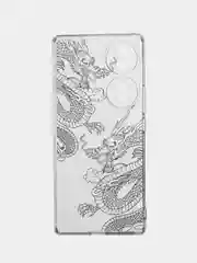 Пудровый силиконовый чехол на Honor 70 / Хонор 70 прозрачный, с рисунком, защита камеры