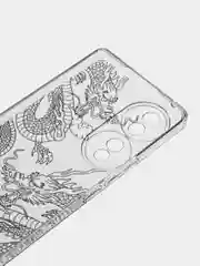 Пудровый силиконовый чехол на Honor 70 / Хонор 70 прозрачный, с рисунком, защита камеры