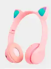 Голубой беспроводные наушники светящиеся ушки кошки MZ-P47 Bluetooth 5.0 с микрофоном, FM SD Mp3