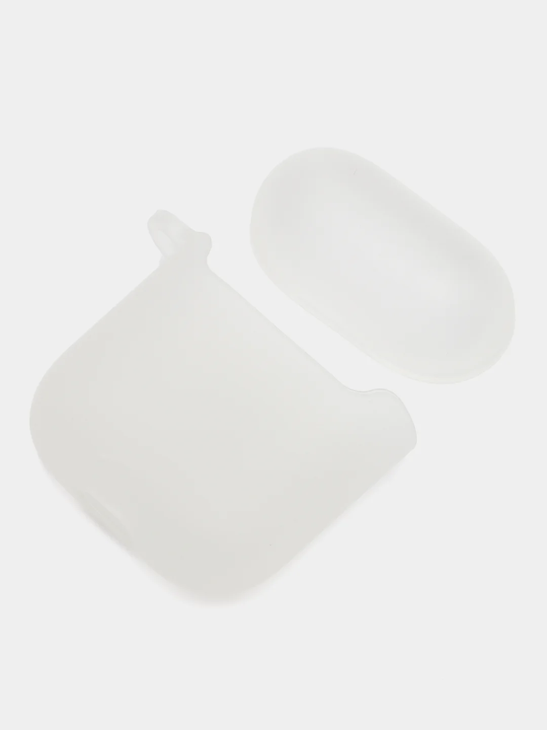 Серебряный силиконовый чехол для наушников Apple Airpods 1, 2. с принтом Nike, Nasa (Найк, Наса))