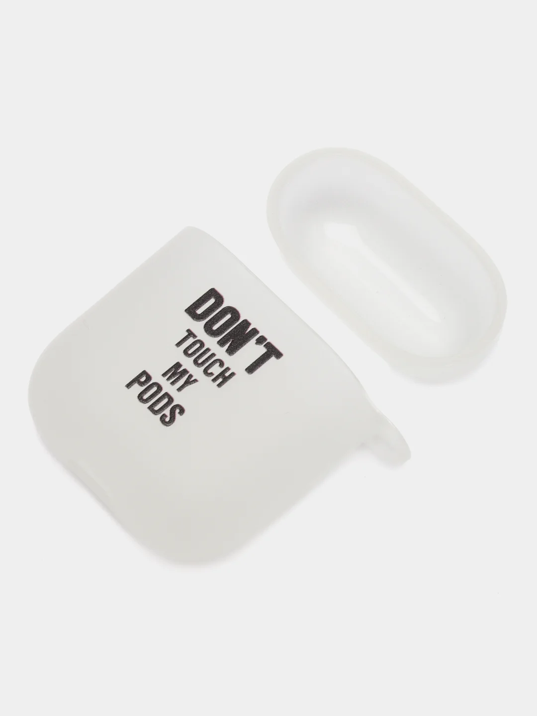 Серебряный силиконовый чехол для наушников Apple Airpods 1, 2. с принтом Nike, Nasa (Найк, Наса))