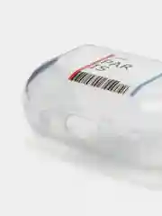 Синий чехол для Apple AirPods Pro 2 силиконовый прозрачный с принтом Nike, Nasa (Найк, Наса))