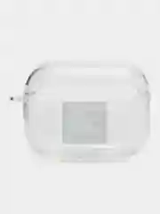 Синий чехол для Apple AirPods Pro 2 силиконовый прозрачный с принтом Nike, Nasa (Найк, Наса))