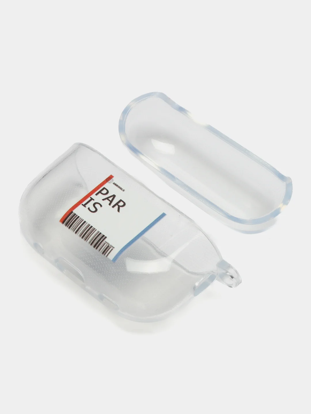 Синий чехол для Apple AirPods Pro 2 силиконовый прозрачный с принтом Nike, Nasa (Найк, Наса))