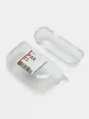 Синий чехол для Apple AirPods Pro 2 силиконовый прозрачный с принтом Nike, Nasa (Найк, Наса))